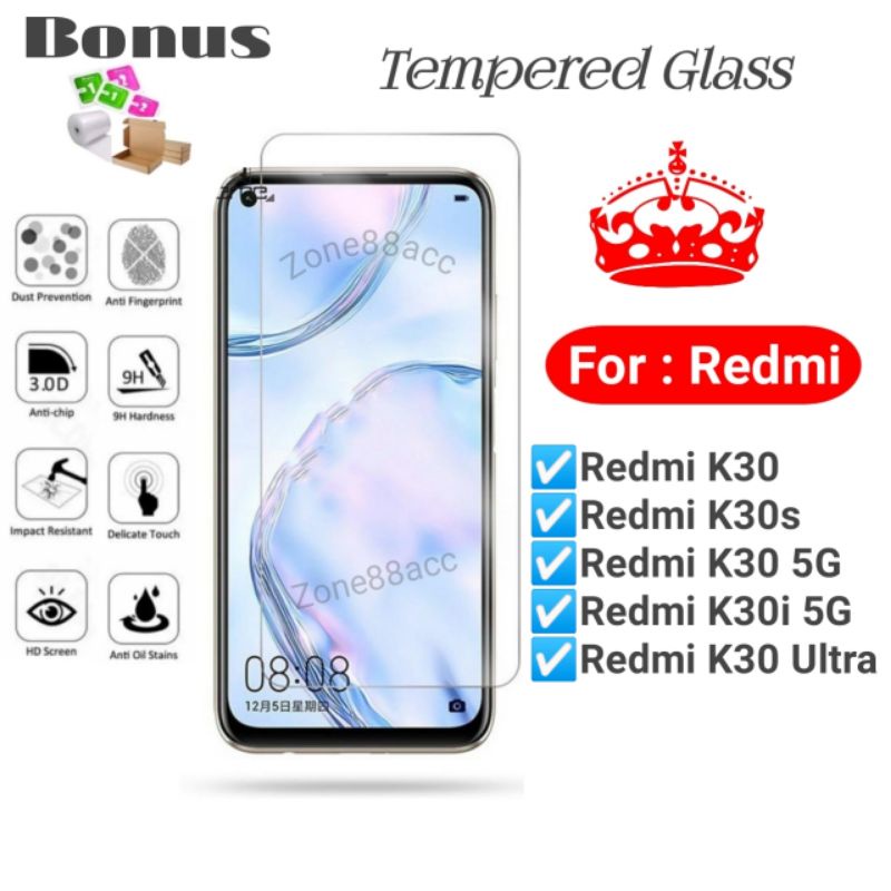 Antigores Tempered glass screen guard protector Xiaomi Redmi K30 i S 5G Ultra K30i K30s TG Bening Antiblue Spy Blue light Full Garskin Lensa Lens Pelindung Layar Hp Handphone Kaca