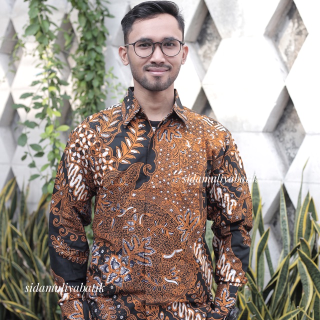 Sidamuliya Batik Kemeja Pria Slimfit Premium Adyuta Lengan Panjang