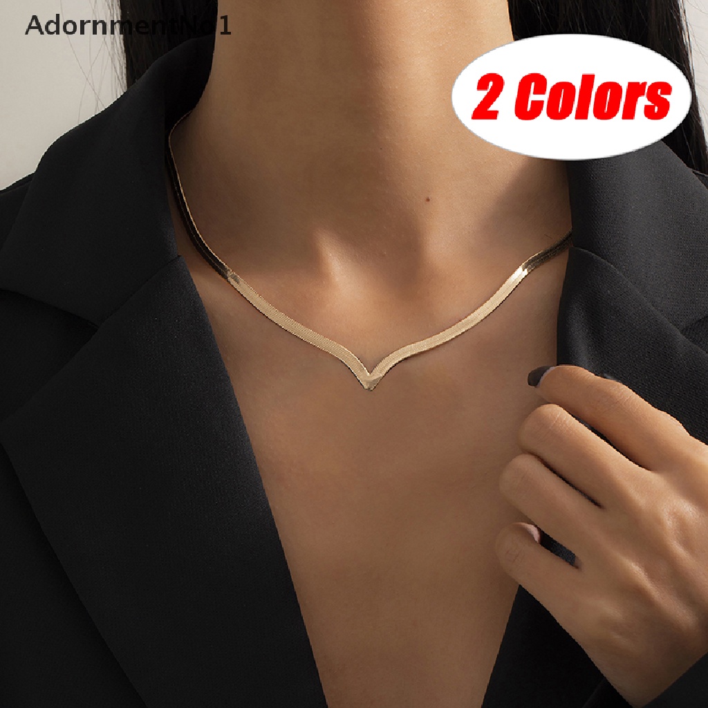 (AdornmentNo1) Kalung Choker Rantai Ular Gaya Punk Bahan Metal Untuk Wanita