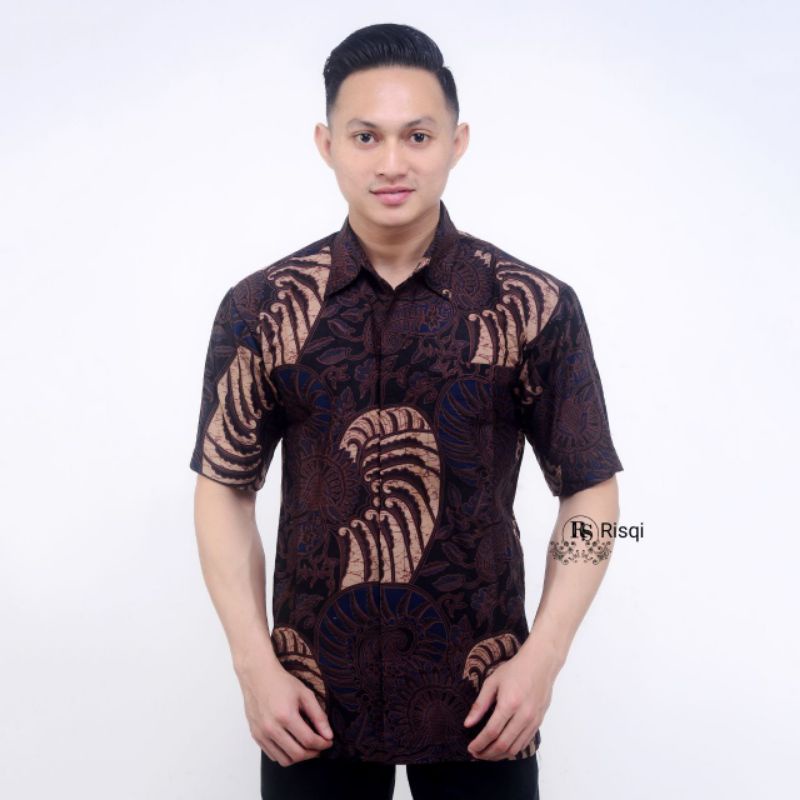 NEW ARRIVAL DISTRO BATIK PRIA BORDIR SOGAN HRB026 BATIKAF