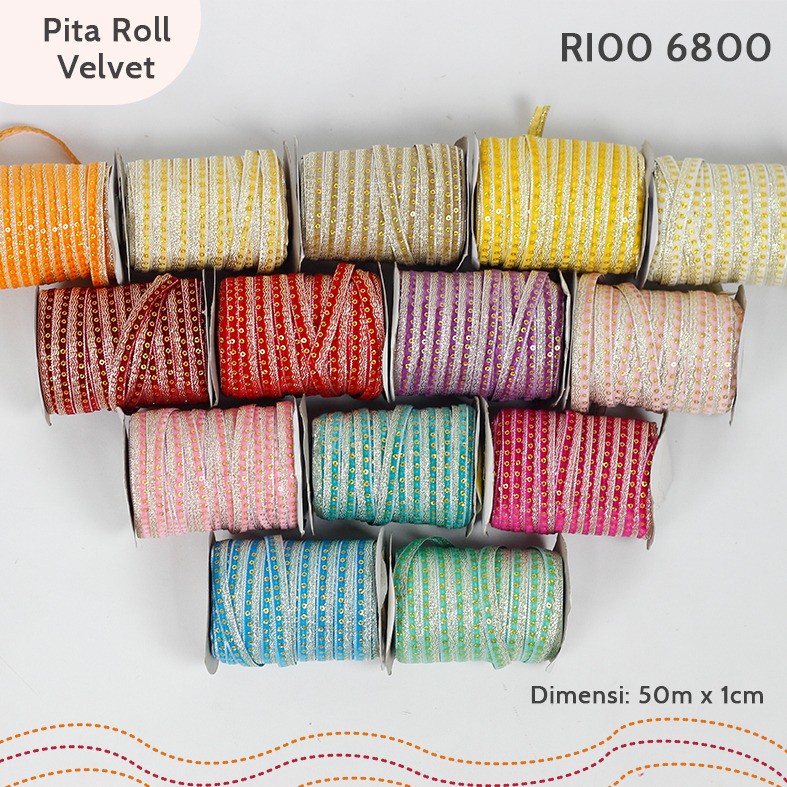 Pita Roll Velvet Motte Squin 1cm RI006800