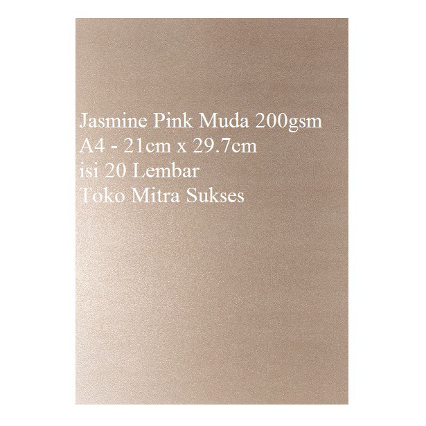 

Kertas Jasmine Pink A4 200gsm