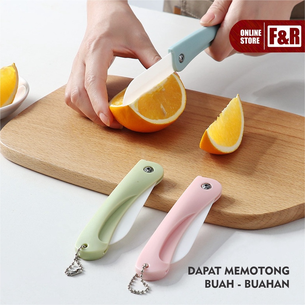 Pisau Dapur Lipat Pisau Travel Keramik Potong Memotong Buah Sayur Portable Folding Ceramic Knife