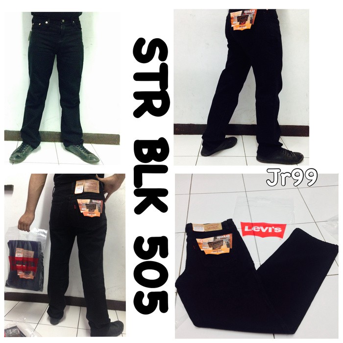 Celana Jeans Levis 505 Reguler Black (Ukuran Besar)
