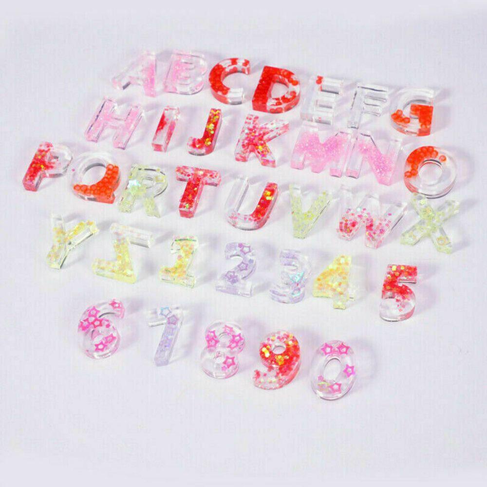 R-flower Alphabet Number Pendant Resin Casting Silica Gel Handmade Cetakan Resin