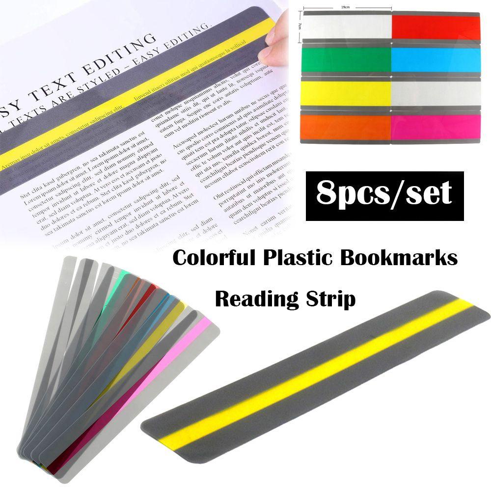 [Elegan] Strip Panduan Bacaan Plastik Guru Supply Membaca Penggaris Tracking Untuk Orang Dyslexia Kertas Transparan Highlight Bookmark