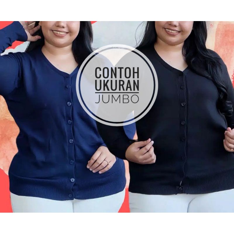 Cardigan Rajut Basic Polos Size Standart Dan Jumbo