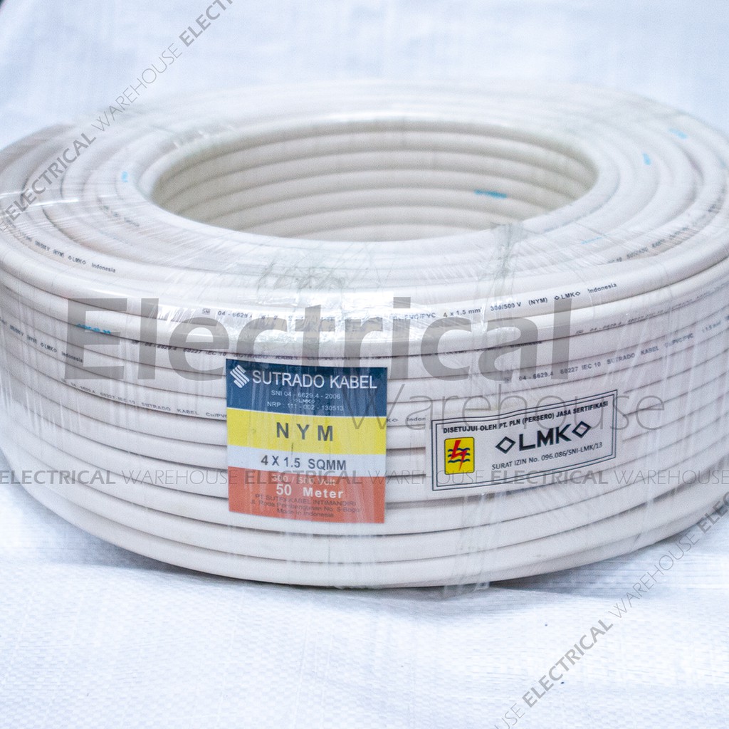 Kabel Listrik NYM 4x1.5mm2 SUTRADO 50 Meter ( 4x1.5mm 4x1.5 4 x 1.5mm 4x1.5  4x1,5 50M )