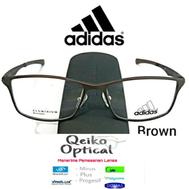 Frame Kacamata Minus Pria Titanium Carbon Adidas CX-C04 Brown - Big Size Lebar - No korosi