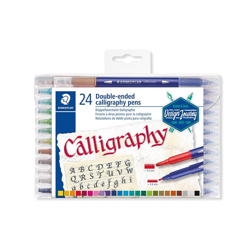 

STATIONERY HAUL- STAEDTLER Pen/Pulpen/Bulpen Kaligrafi Double-Ended Calligraphy Pens - 24pcs