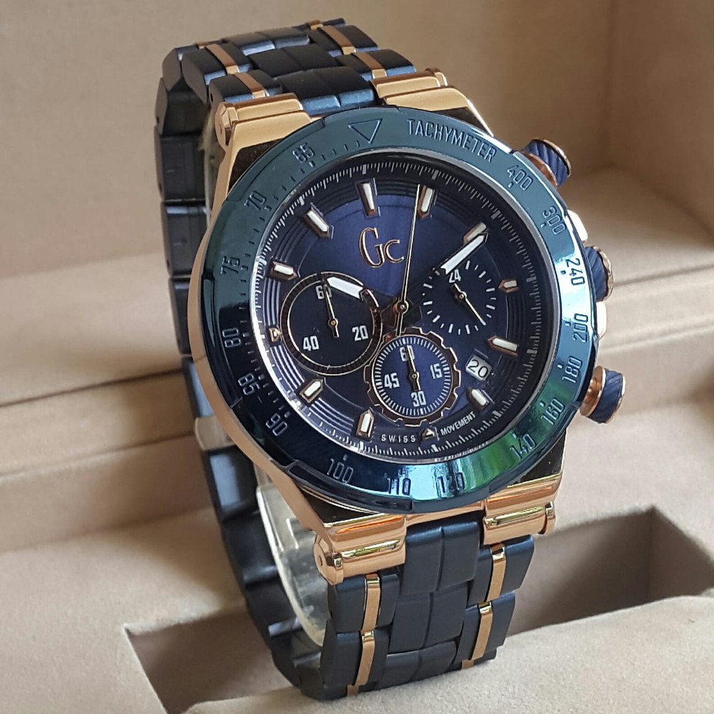 Jam Tangan Pria Gues Colection Crono Aktif Stainless Terbaru