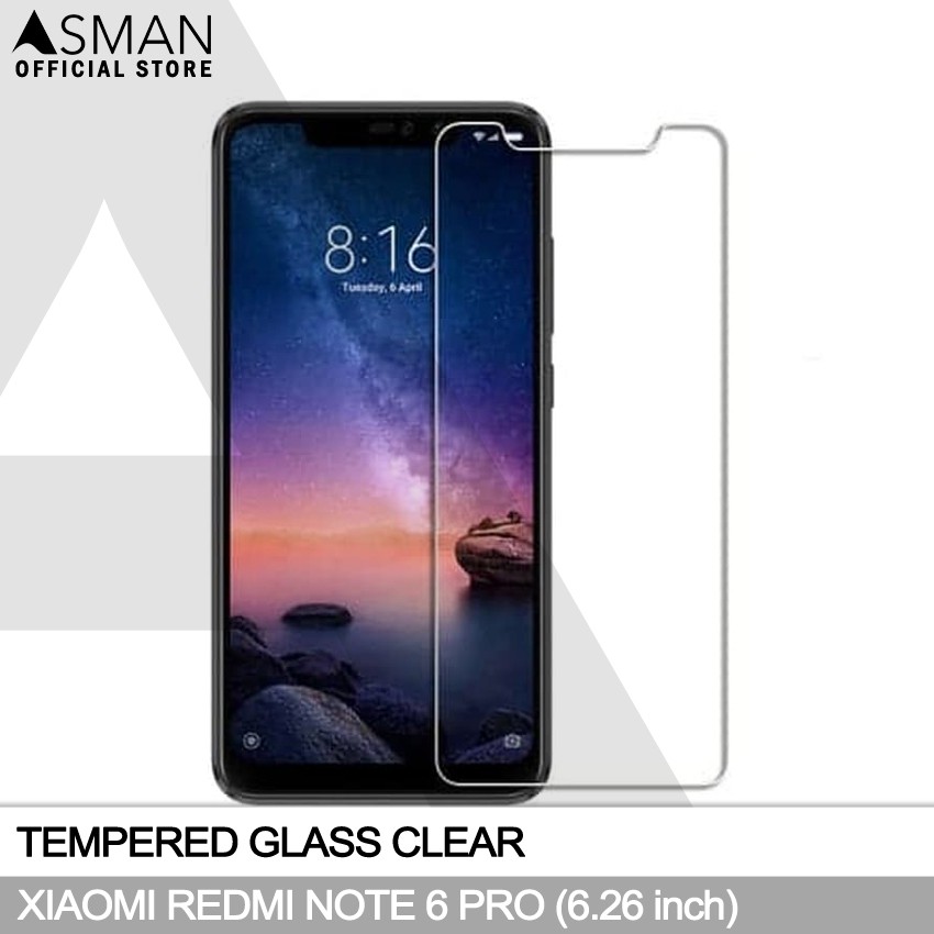 Tempered Glass Xiaomi Redmi Note 6 Pro (6.26&quot;) | Anti Gores Pelindung Layar Kaca - Bening