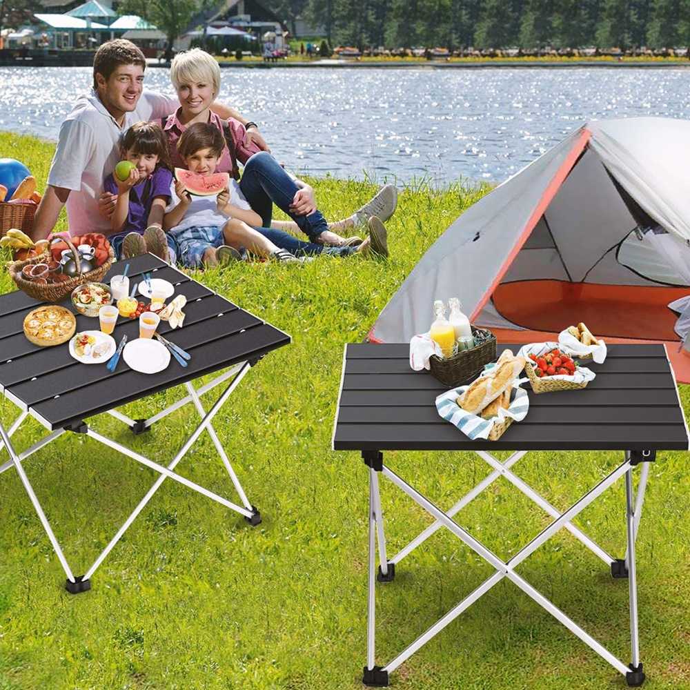 Meja Lipat Camping Piknik Foldable Portable Aluminium Table Perlengkapan Picnic Outdoor Furniture Besi Berkualitas