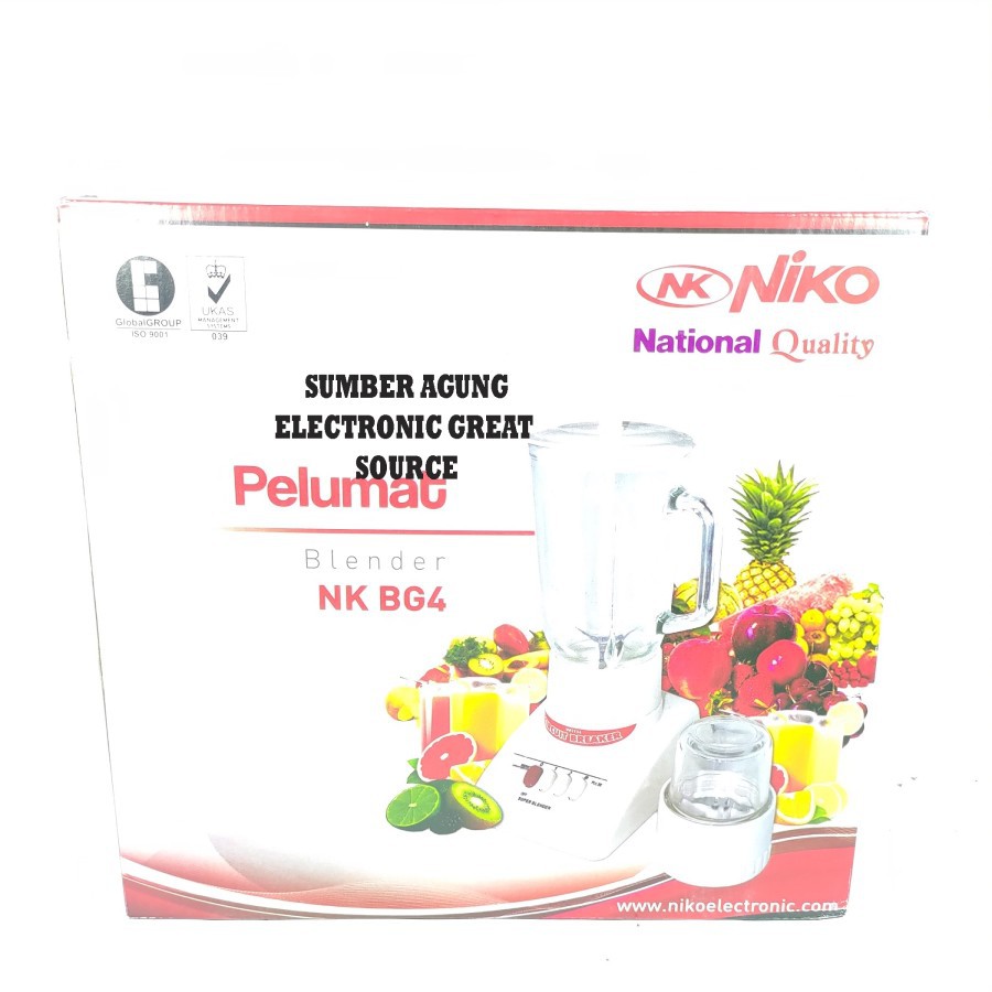 Niko Blender NK BG4 Kaca 2in1 Listrik Untuk Buah Bumbu Berkualitas