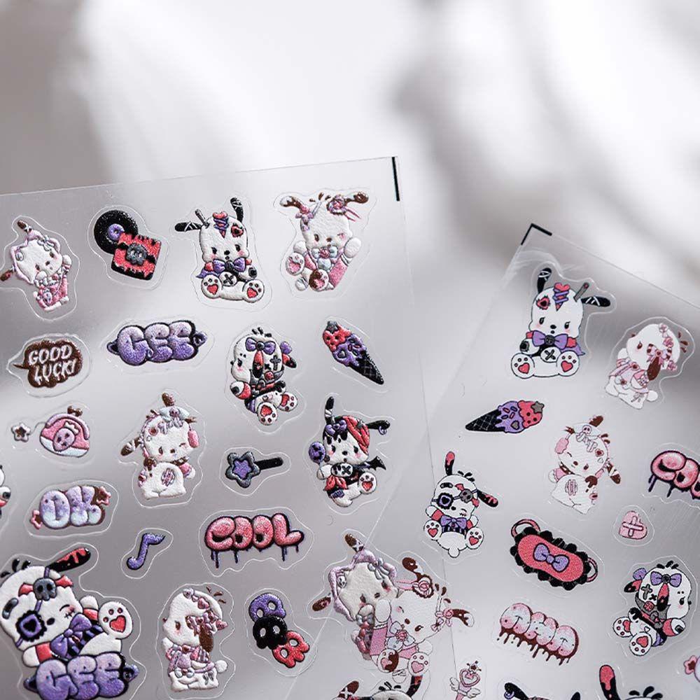 [Elegan] Kartun Stiker Kuku Wanita Nuri Cinta Hati Strawberry Fairy Tale Nail Art Dekorasi