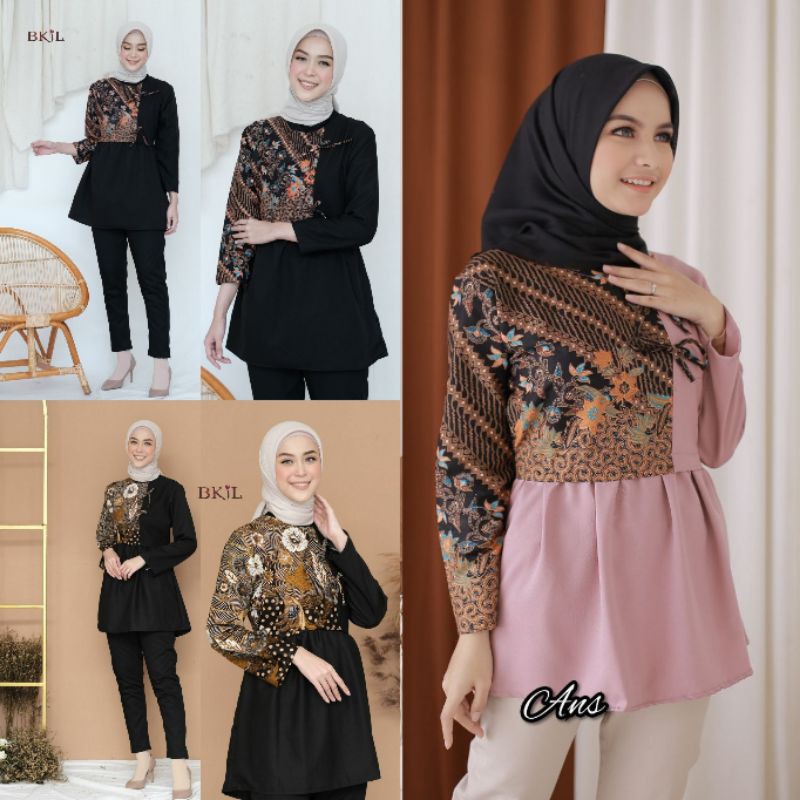 TERBARU 2021 BLOUSE BATIK KOMBINASI MOSCREPE