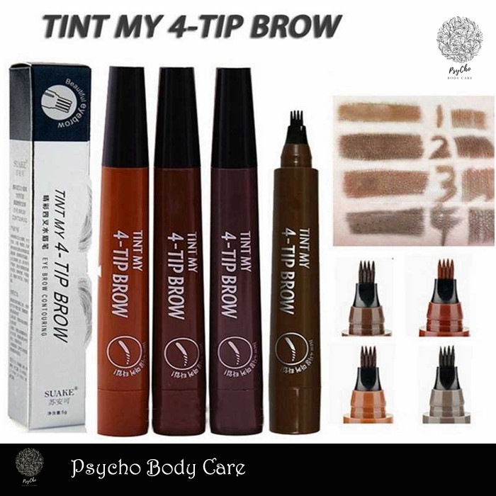 SUAKE Pensil Alis Tint My 4 Tip Brow Microblading Eyebrow Tattoo Pen Waterproof Original