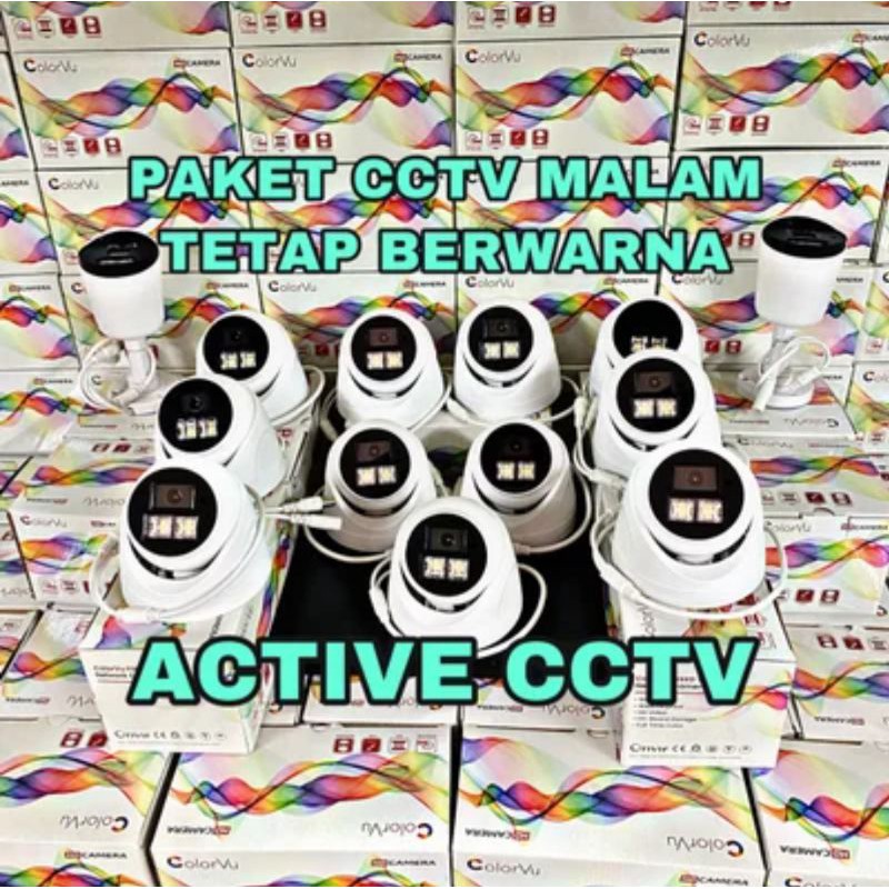 paket kamera cctv 5mp color vu 13 camera komplit siap pasang colorvu colour malam bisa berwarna 16ch