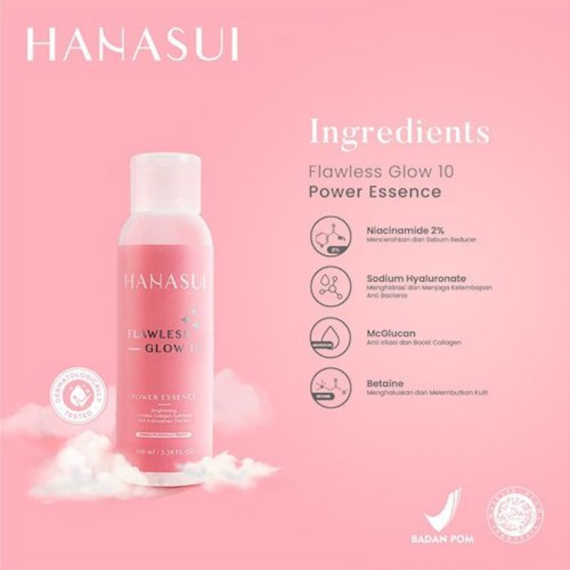 hanasui toner wajah flawless power essense pencerah wajah bpom