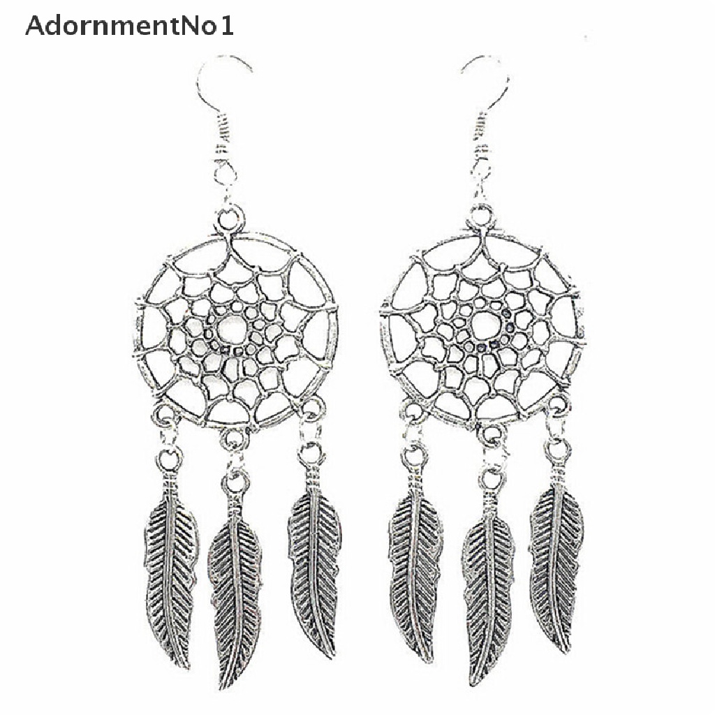 (AdornmentNo1) Anting Gantung Dream Catcher Lapis Silver Gaya Vintage Untuk Wanita