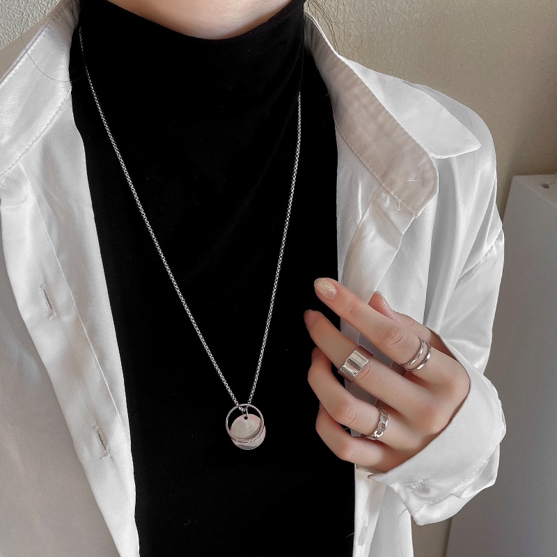 INS Fashion Round Rings Pendants Necklaces Women Man Hip Hop Necklaces Jewelry Accessories