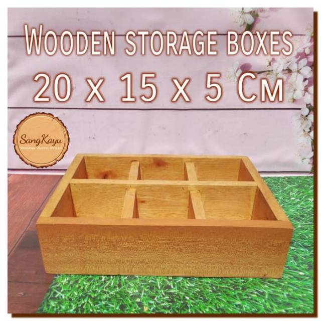 Wooden Storage Boxes 20x15x5 Cm Full Kayu Kotak Penyimpanan Serbaguna