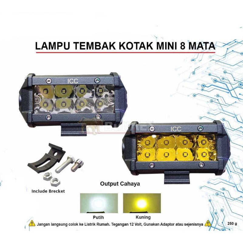 lampu tembak motor mobil truk dan bus tembus kabut dc 12 - 24 volt