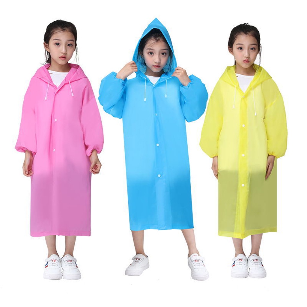 ☛TK☚ Jas Hujan Anak Karakter Hoodie Murah EVA Ponco Lengan Polos R758