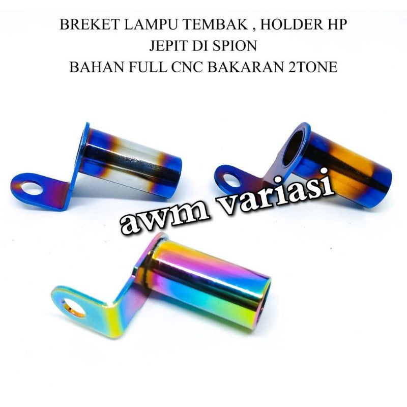 Breket CNC Dudukan Lampu Tembak Dudukan Holder Hp Untuk semua Motor Spion Honda Yamaha Nmax KLX PCX