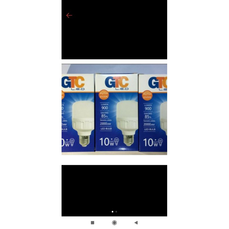 (PROMO) LAMPU LED 10 WATT  GTC cahay putih lampu terang