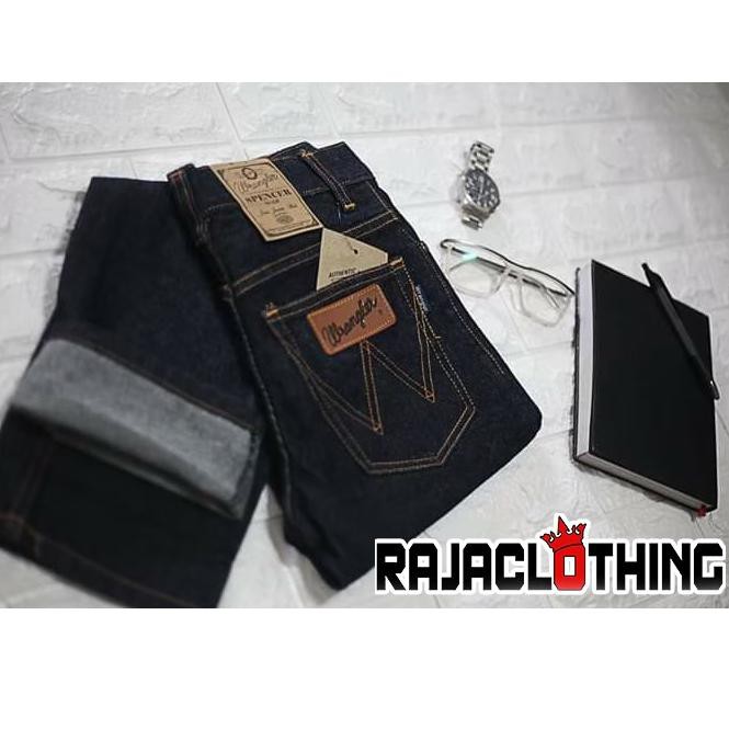 ✔️COD⚠️ - RCL - Celana Jeans Model Standar Regular Wrangler Pria - Navy Dark Blue (28-38)