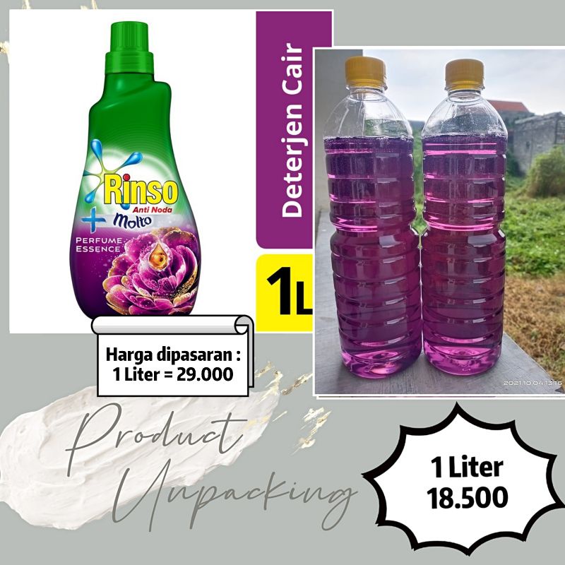 DETERGEN RINSO CAIR + MOLTO PERFUME ESSENCE LOSTPACK RIJECT REPACK CURAH