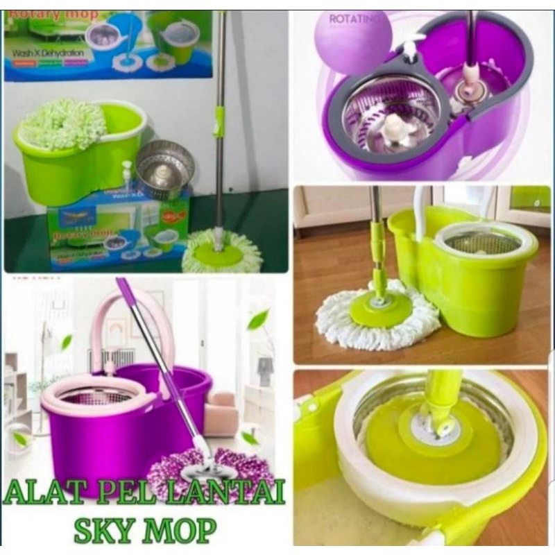 Alat Pel Putar/ Rotating Mop / Magic Mop Stainless Vanstar (Ada Roda)