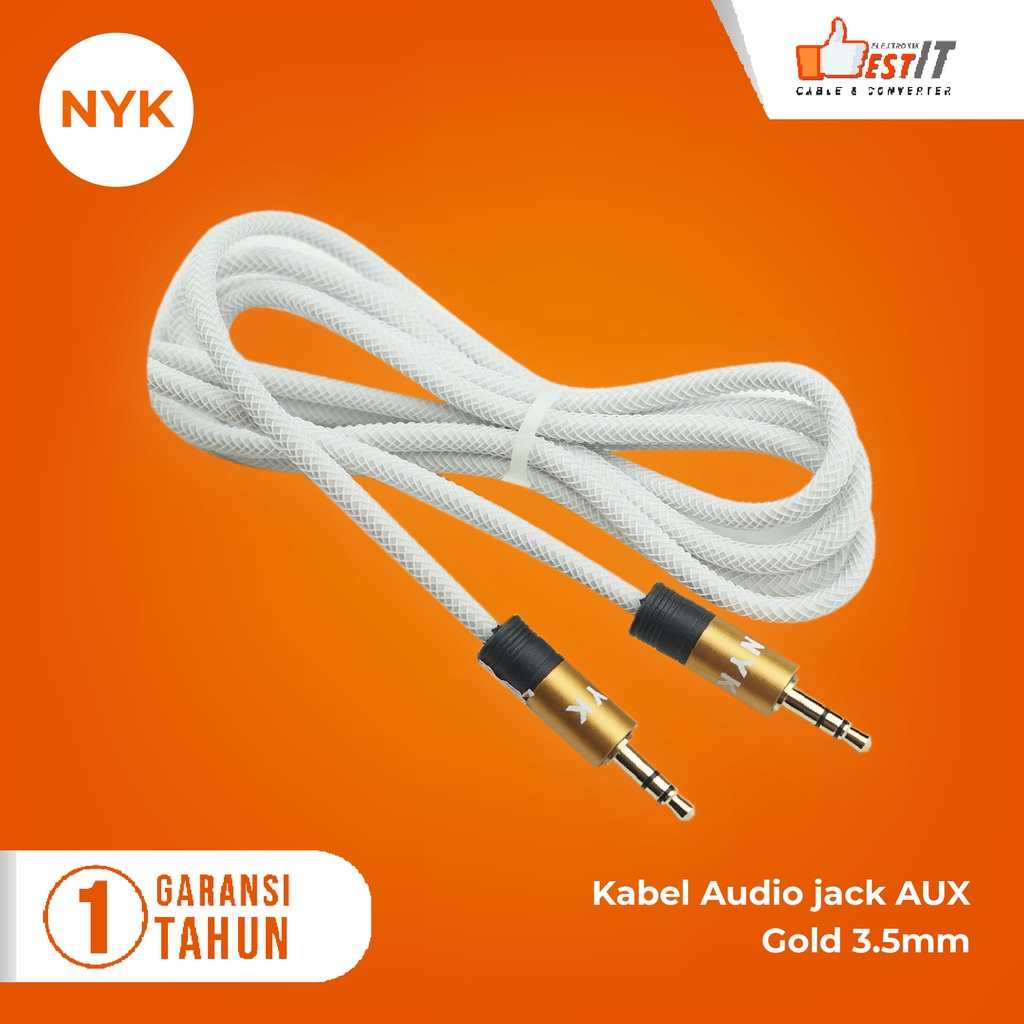 Kabel Audio jack AUX Gold Plated 3.5mm NYK