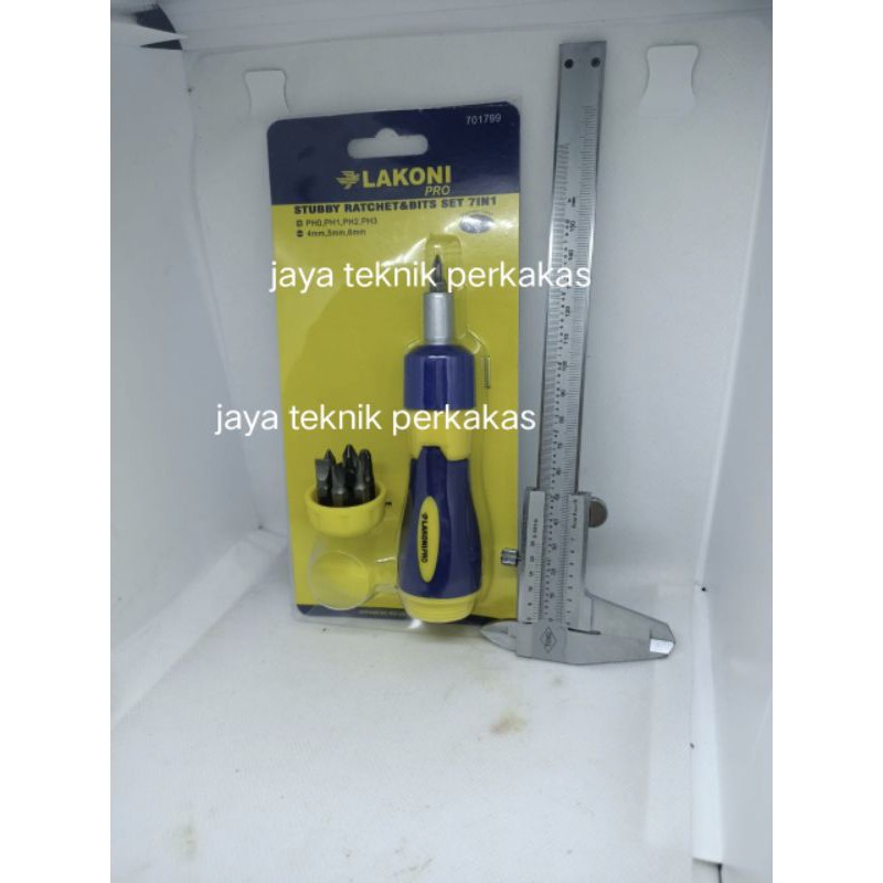 Lakoni pro obeng stubby ratchet 7 in 1 - obeng rachet 7 in 1 lakoni