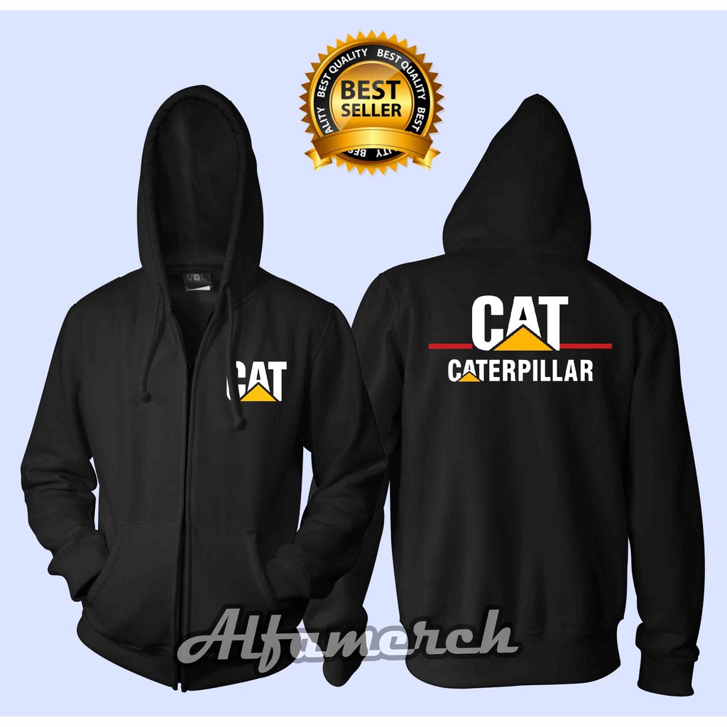 BERKUALITAS Hoodie Zipper CAT CATERPILLAR CATERPILAR Sweater Distro Warung Kaos
