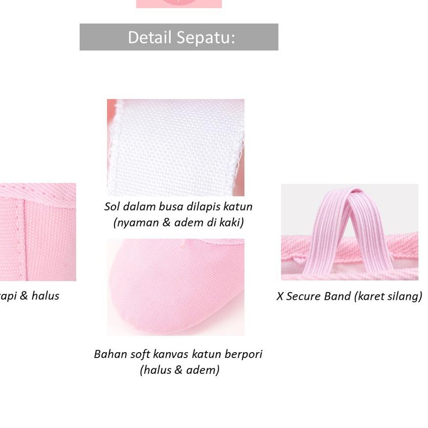 FREE ZIPPER POUCH - Sepatu Balet Tari Tamborin Belly Dance Soft Shoes Tari Perut Senam Yoga Kanvas C