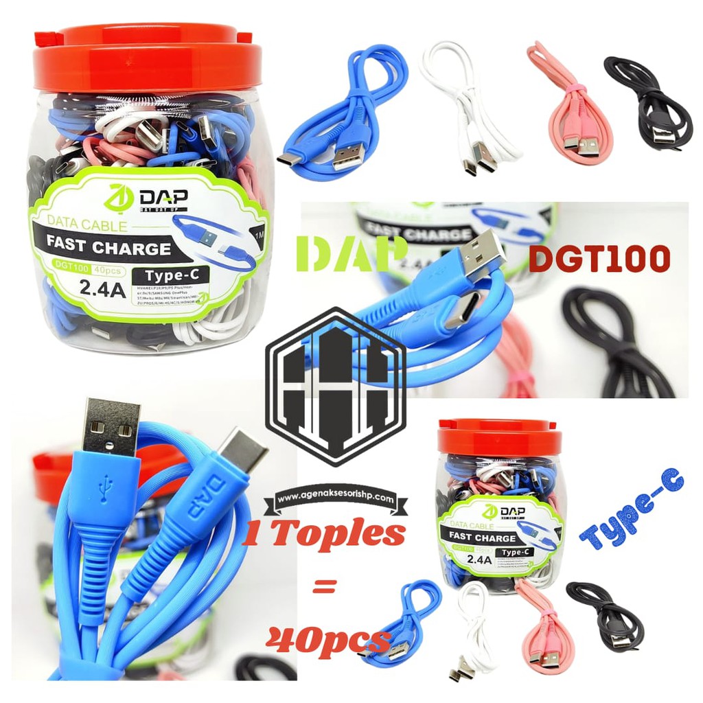 DAP DGT100 Data Cable Type-C 1m 2.4A Fast Charging Kabel Casan Tipe C