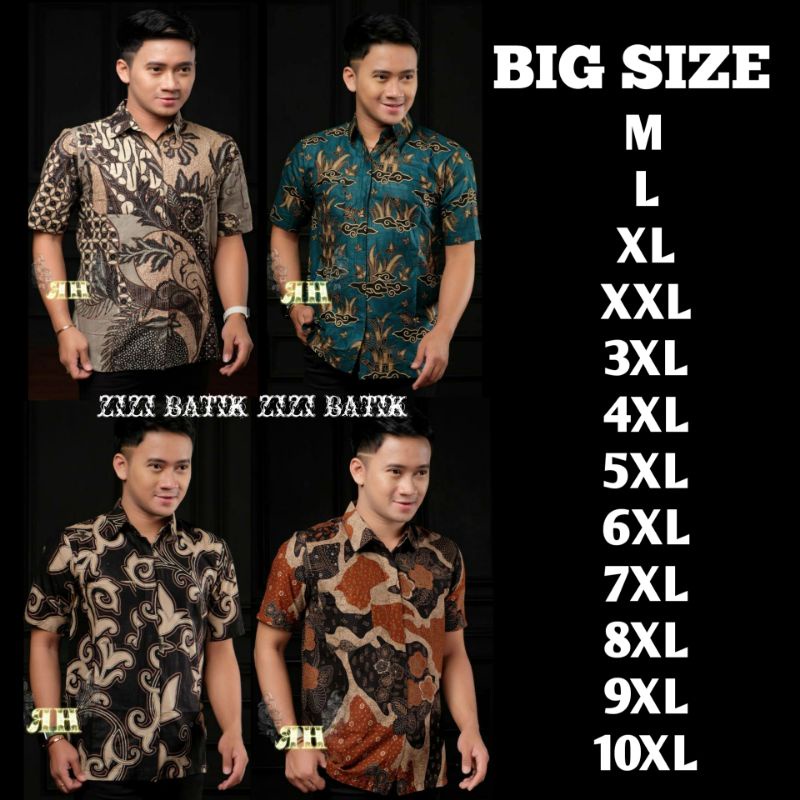 Baju Batik Jumbo | Kemeja Batik Pria Lengan Pendek BIG SIZE
