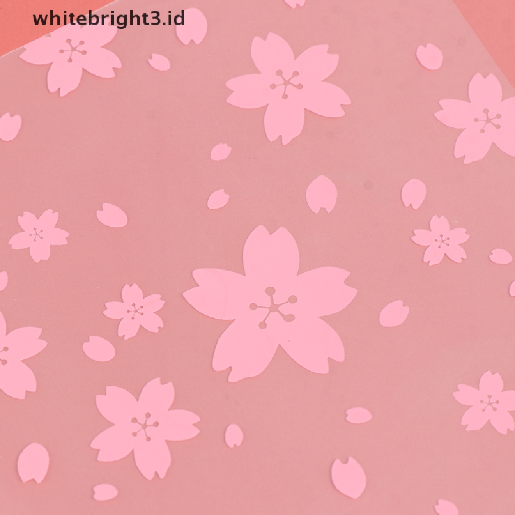 (whitebright3.id) 100pcs / Set Kantong Plastik Motif Bunga Sakura Untuk Tempat Permen / Kue