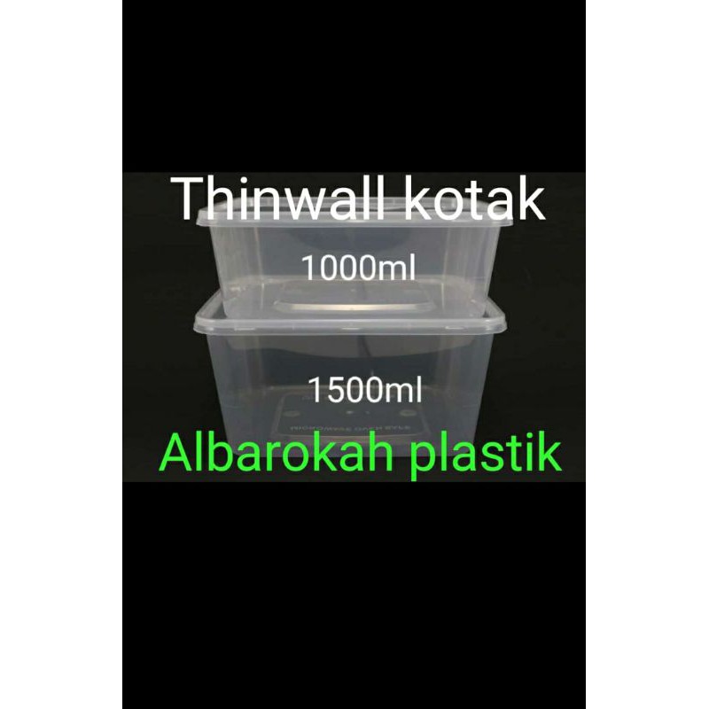 Thinwall kotak 15x15cm / thinwall Square 1500 ml / kotak mkanan persegi 1500ml / microwave oven safe