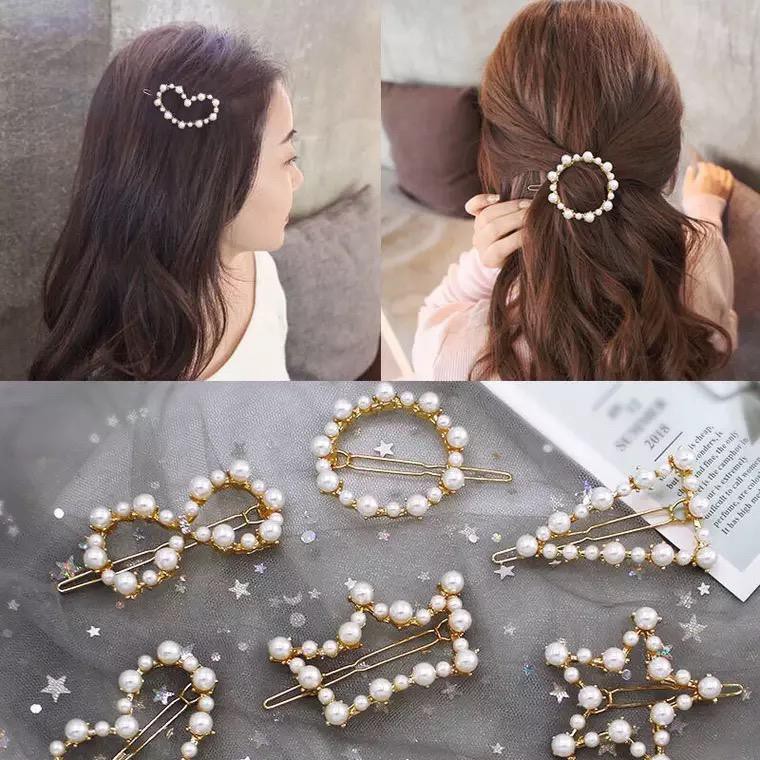 RSB  JR155 Jepit Rambut Model Pita Geometri Bahan Alloy Gaya Korea Elegan Untuk Wanita