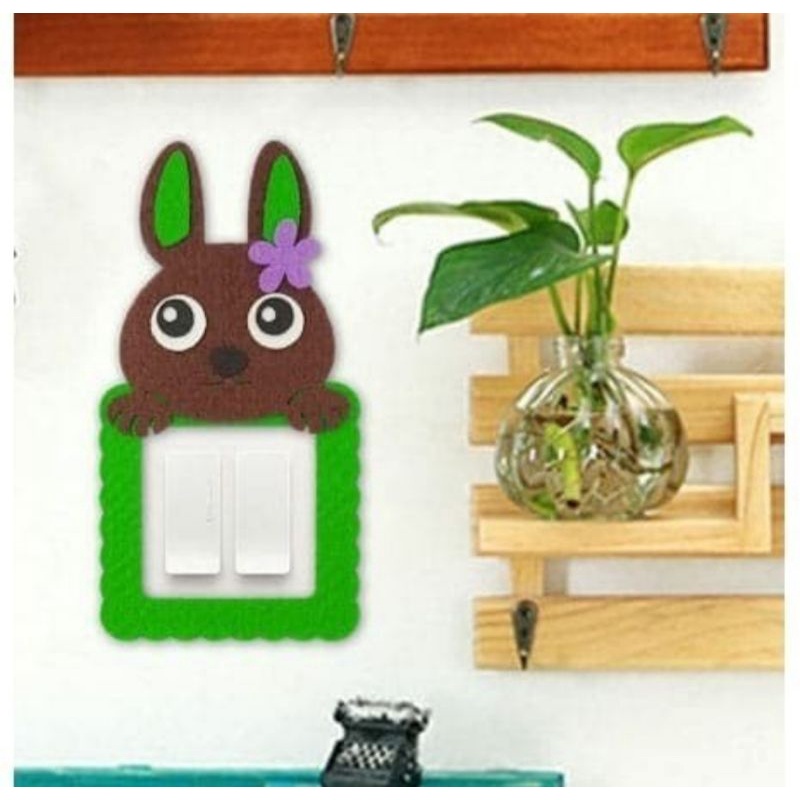 frame saklar hiasan stop kontak kelinci Y875
