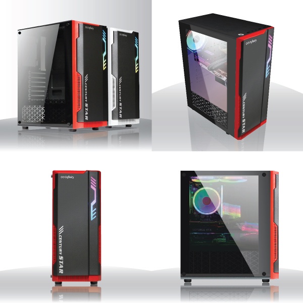 Casing Infinity Nebula V3 White/Red ATX Gaming Case