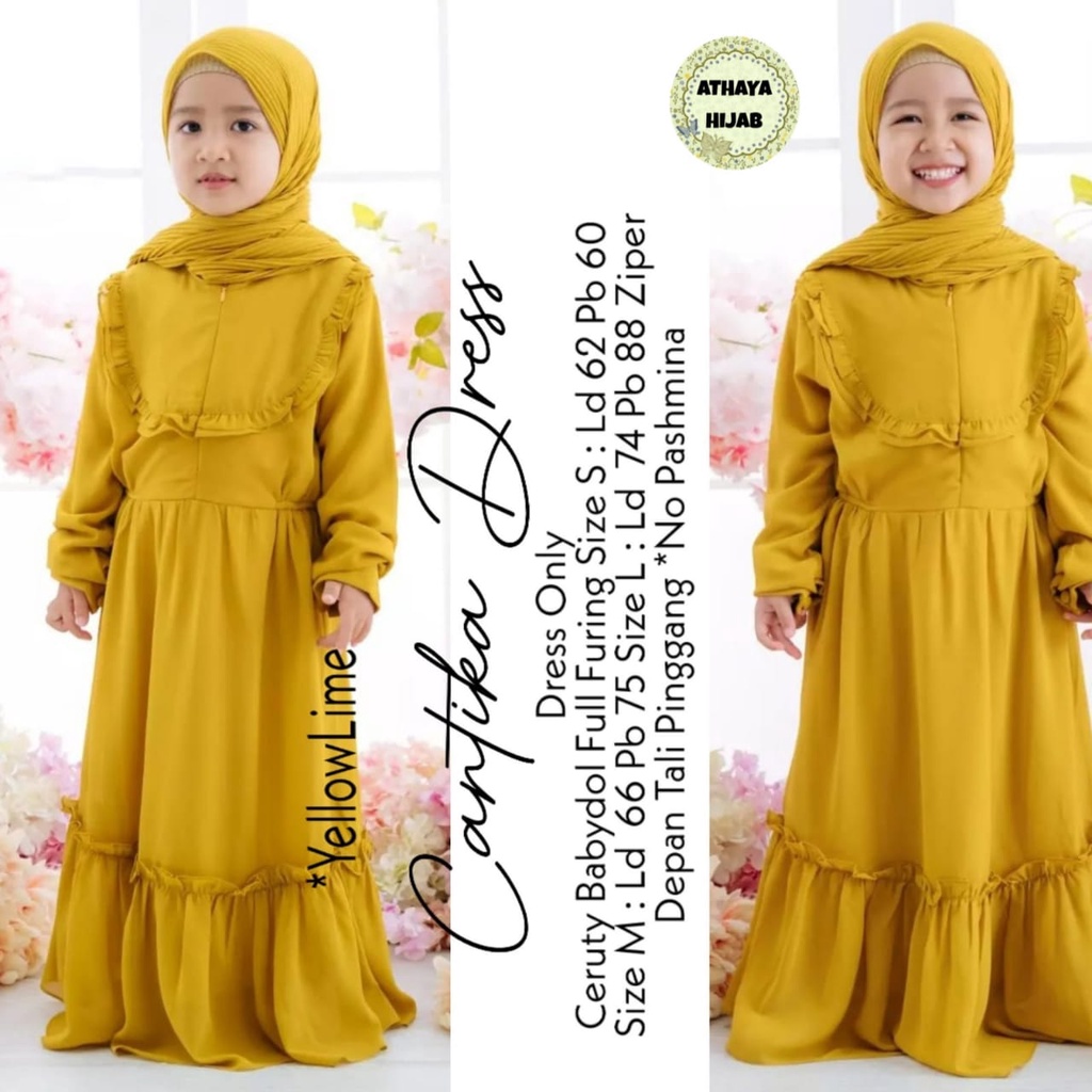 CANTIKA GAMIS SYARI DRESS ANAK / KIDS ORIGINAL ATHAYA
