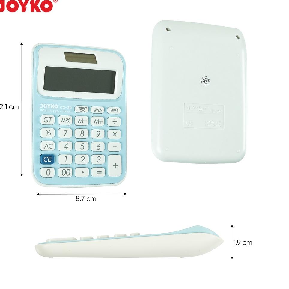 

Readystock 8C9ZC Calculator Kalkulator Joyko CC-32 12 Digits Check Correct 68