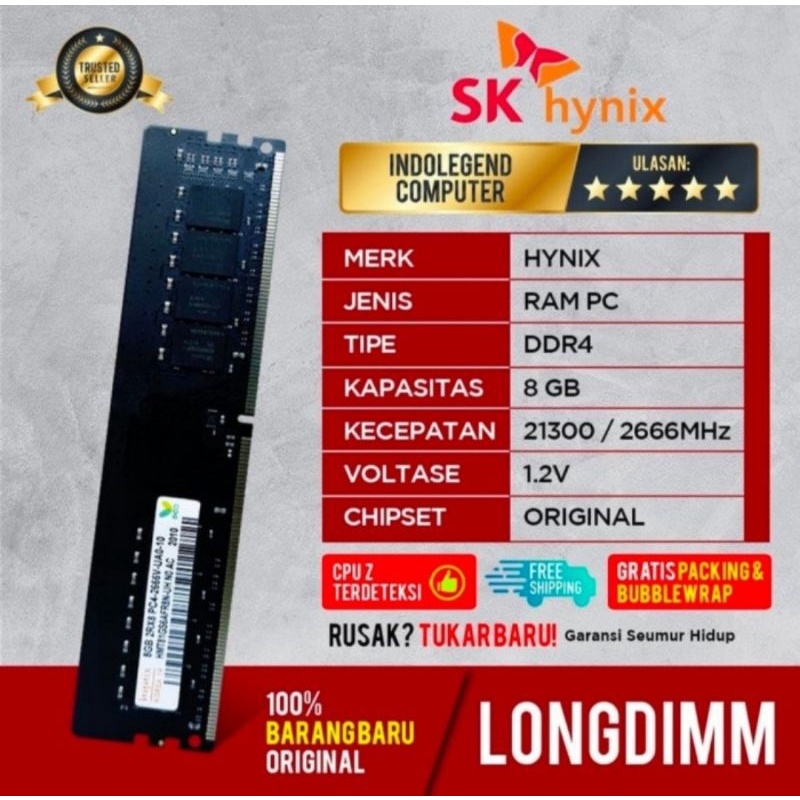 RAM HYNIX LONGDIM DDR4 8GB PC2666