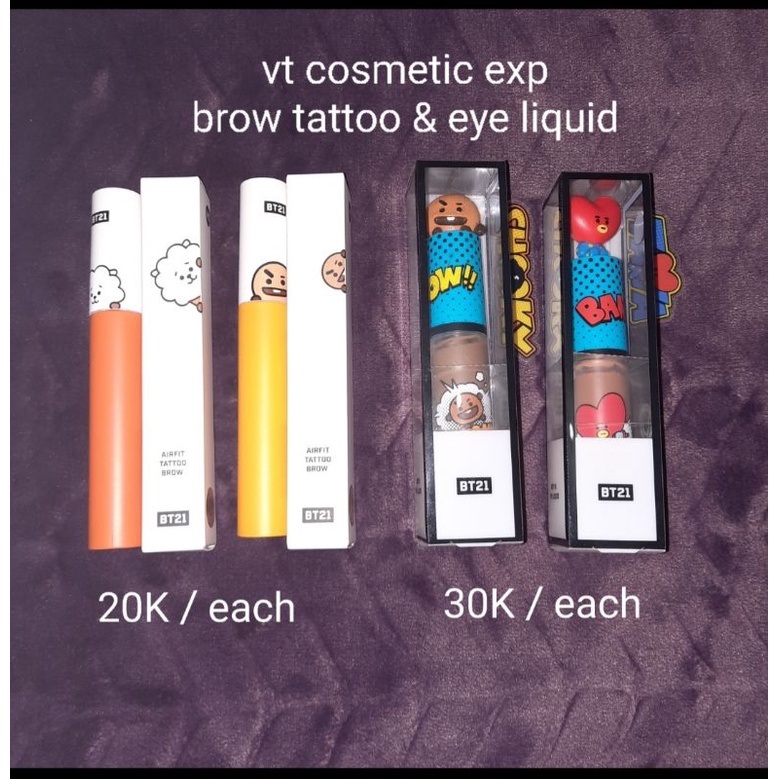 VT × BT21 eyebrow tattoo & eye liquid