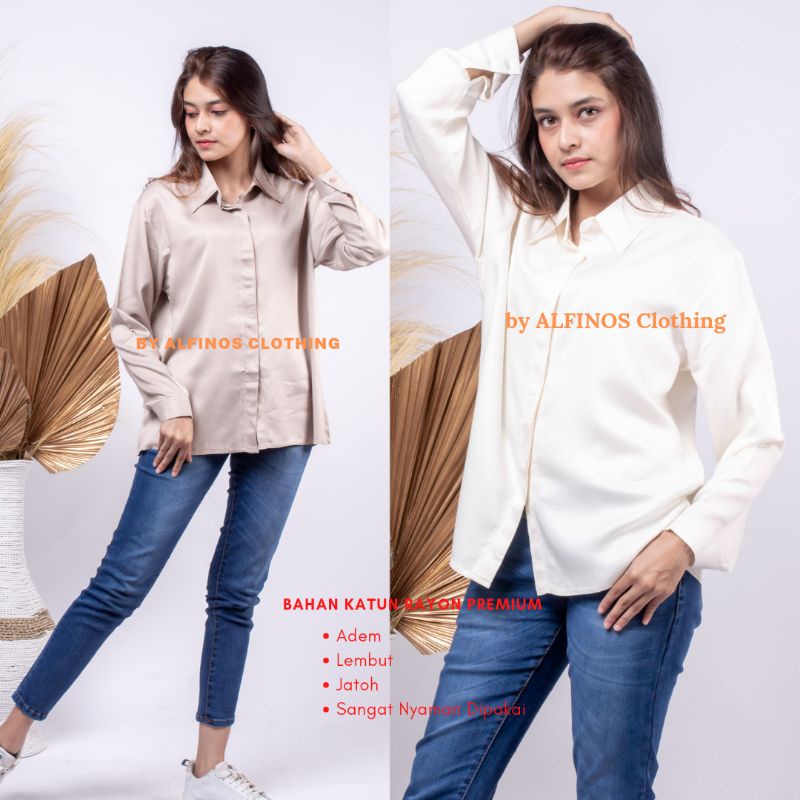 Kemeja Wanita | Baju Kemeja Cewek | Kemeja Cewek Lengan Panjang | Kemeja Katun Rayon