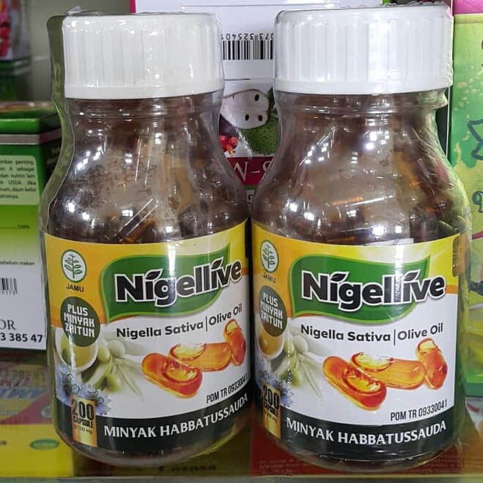 Nigellive Sativa Olive Oil 200 Kapsul Minyak Habbatussauda Plus Zaitun Asli Original Indonesia